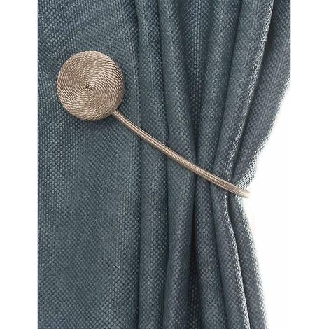 (beige) Plis De Rideaux, Lot De 2 Plis De Rideaux Magntiques, Anneaux De Rideaux Dcoratifs Tisss  La Main Avec Un Magntisme Fort Et Durable, Adapt