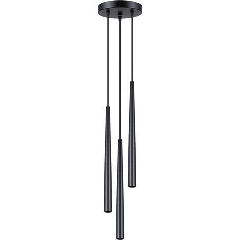 Suspension moderne ronde noire 3 tubes G9 Serena Pure (1/5)