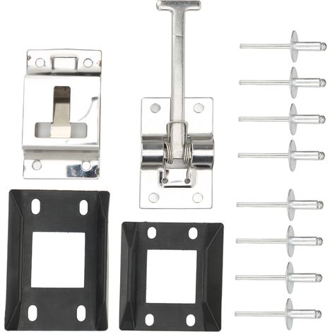 Zoternen Supporto per porta del rimorchio Chiusura stile T in acciaio inossidabile 316 resistente universale per rimorchi da viaggio per camper