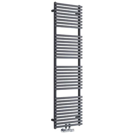 Milano Via Anthracite Central Connection Bar On Bar Heated Towel Rail Radiator - 1520mm x 400mm (1/5)