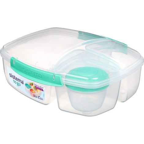 Sistema To Go Triple Lunch Box con vasetto di yogurt, 2L -Colori assortiti, 1 pezzo (1/5)