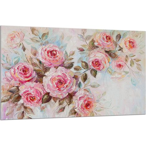 PLAQUE DE PROTECTION EN VERRE POUR CUISINIÈRE 80x52 ROSE (1/5)