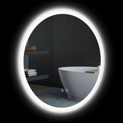Specchio Bagno con Luci LED 3 Tonalità Ø60 cm Controllo Touch e Design Antiappannamento (1/5)