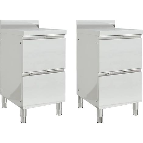 vidaXL Armoires de cuisine commerciales avec 2 tiroirs 2 pièces 50 x 60 x 96 cm (1/5)