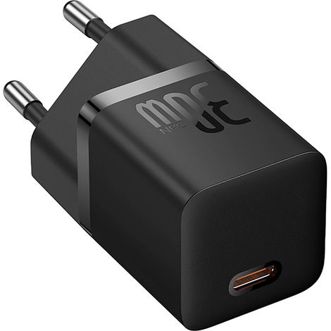 Cargador de pared USB-C GaN5 de 30 W con cable USB-C de 100 W - Negro (1/5)