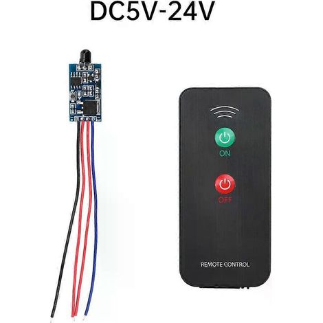 Für Ein-/Zwei-Tasten-Infrarot-Fernbedienungsschalter (IR) DC 5V 24V Relaismodul Steuerrelais Fernbedienungsübertragung Empfänger-JXLGV (1/4)