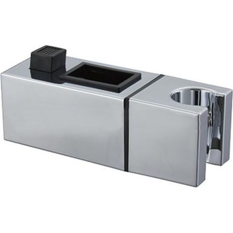 BRAVIX Support de douche pour tête de douche - Support de douche carré - Standard - 30 x 15 mm - Support de douche ABS chromé (1/2)
