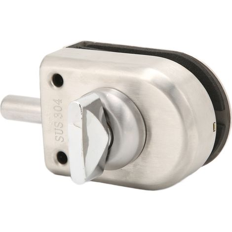 Serrure coulissante à pression sans cadre en acier inoxydable pour porte vitrée simple de 10 à 12 mm, idéale pour les appartements de centres commerciaux. (1/5)