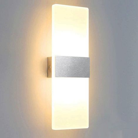 Randaco LED Wandleuchte Innen/Außen Wandleuchten Modern Wandlampe Wandbeleuchtung Treppenhaus Flur Warmweiß 12W