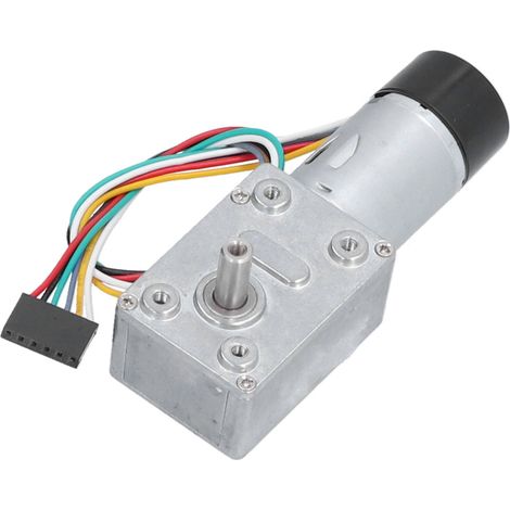 JGY-370 Encoder-Untersetzungsmotor, Vollmetall-Schneckengetriebemotor mit Selbsthemmung, Einwellen-Gleichstrommotor, 24 V, 6 U/min (1/5)
