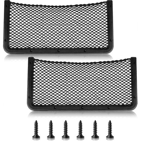 Filets de chargement automobiles avec cadre en plastique ABS, poche filet pour téléphone, support de rangement pour camping-car et bateau, organisateur de poche de chargement avec cadre en filet. (1/5)
