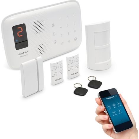 Alarme maison sans fil Elegante 50 – Sirène intégrée 110 dB – Programmation par SMS – Contrôle à distance par application – Sedea (1/3)