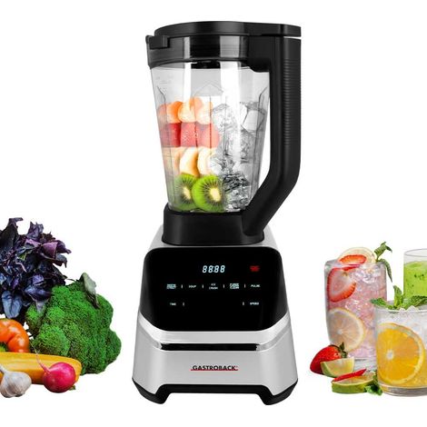 GASTROBACK Frullatore ad alte prestazioni da 2000 W - 2 litri di serbatoio in tritan, 40.000 UPM, 7 programmi (zuppa, frullati, cubetti di ghiaccio) - frullatore professionale per frullati, processore (1/5)