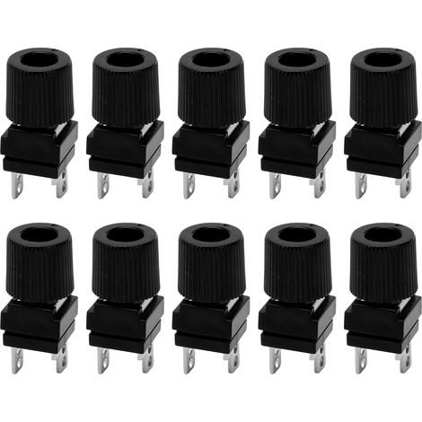 10 bornes d'alimentation en cuivre pur 13mm pour onduleur 300-500W, bornes de puissance M4 noires, lot de 10 pièces (1/5)