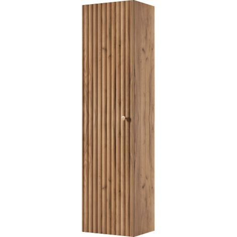 Meuble colonne suspendu de salle de bain BELLO chêne Craft 35 × 136 cm (1/5)
