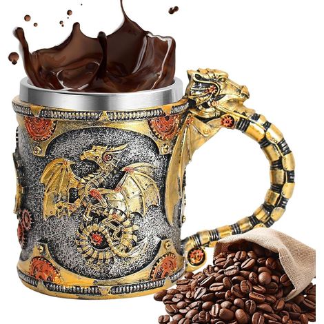 Mug à Café Dragon - Chope à Bière Renaissance Dragons 40cl (1/5)