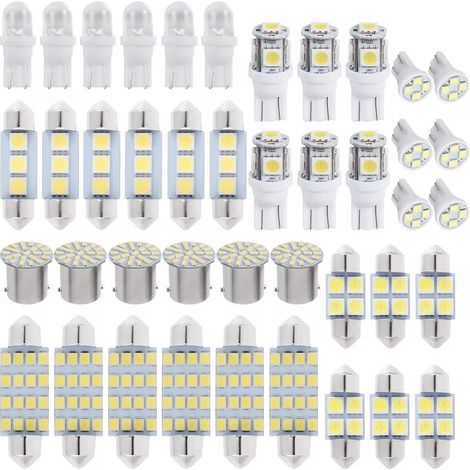Kit d'éclairage intérieur de voiture 42 LED T10 6000K 12V - Plafonnier, éclairage de portières, coffre et plaque d'immatriculation (1/5)