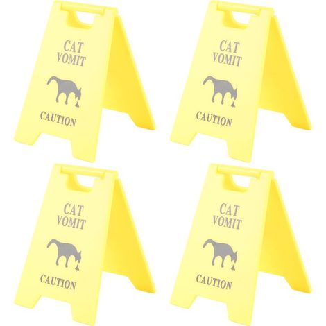 Plaque Décorative Chat - Kit 4 Panneaux ABS 3D - Annonce Amusante pour Esprits Décalés (1/5)