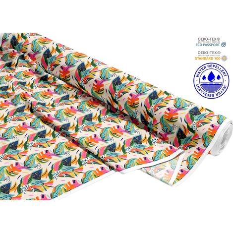 TISSUS DÉCORATIFS D'EXTÉRIEUR OXFORD - Motif feuilles de palmier colorées I DR039 (1/5)