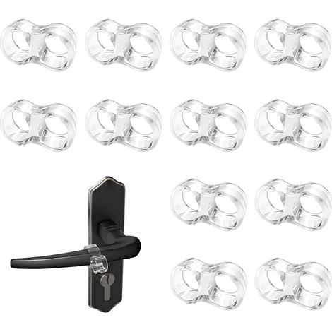 12 pièces butée de porte poignée, butée de poignée de porte transparente butée de poignée de porte en forme de 8 pour la protection butée de porte en PVC hautement élastique protection murale pour (1/5)
