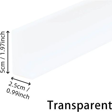 (Transparent H 5cm-50cm - 1.64ft)Shower Threshold Water Guard Dam Bottom Seal for Bathroom Glass Shower Door Strip Dry and Wet Separation Caulk Seal Edge Tape (1/4)