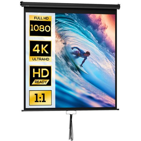 Écran de projection TV et Home Cinema de 85 Pouces vidéo projecteur 1:1 4K HD, 146L x 146H cm (1/5)