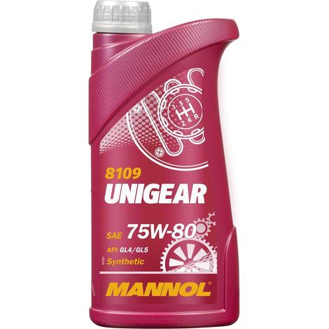 Huile de boîte de vitesses synthétique Mannol UNIGEAR 75W80 1L QUALITÉ