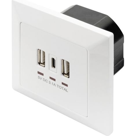 Digitus DA-70618 USB-Ladesteckdose mit USB Weiß (1/5)