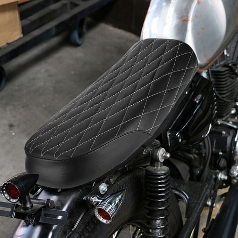 Selle de moto vintage en simili cuir noir, pour modèles CB CL AX100 CG125 (1/5)