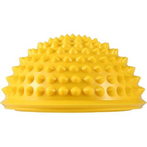 Lot de 2 ballons de massage demi-rond PVC pour yoga, fitness et gym - Couleur jaune (1/5)