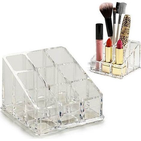 Rangement Maquillage Acrylique Transparent 9 Compartiments (1/2)