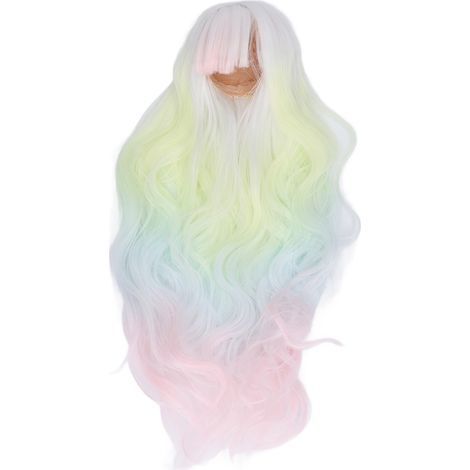 Perruque pour Poupée Résistante à la Chaleur, Dégradé de Couleur, Taille 1:3, Circonférence Tête 21‑24cm, Idéale DIY (1/5)