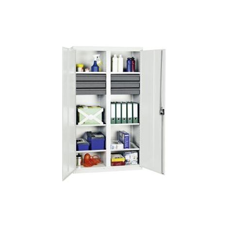 Stumpf Werkzeug- und Materialschrank Serie 3000 lichtgrau + 6 Schublade 100 mm + Mitteltrennwand + 6 Auszugsböden - 3004207