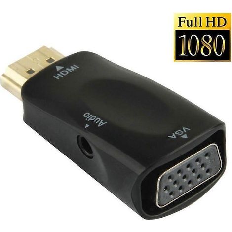 Adaptateur HDMI vers VGA et audio Full HD 1080p, compatible avec les téléviseurs HD, les moniteurs et les projecteurs. (1/4)