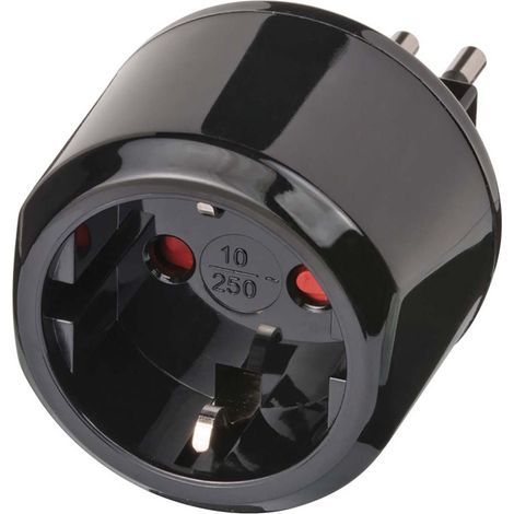 Adaptador de viaje con enchufe europeo e italiano Negro
