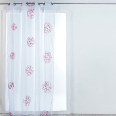 Voilage à motifs brodés Rouge 140x260 cm (1/2)
