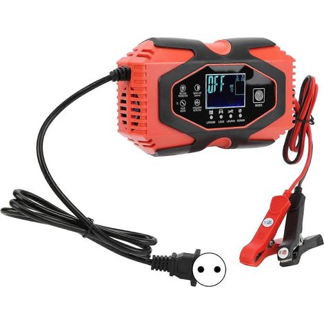 Intelligentes, tragbares Ladegerät mit Speicherfunktion für Motorrad- und Kfz-Batterien (100–24 V)