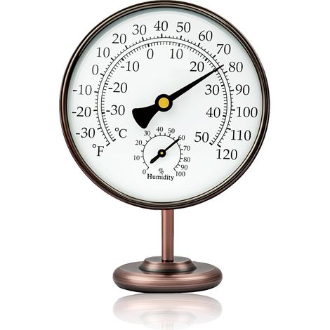 Innen- und Außenthermometer aus Messing, dekoratives Innenthermometer mit Feuchtigkeitsanzeige
