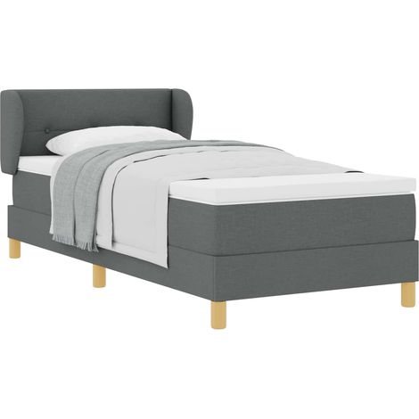 Maison Exclusive - Lit à ressorts avec matelas Gris foncé 80 x 200 cm tissu