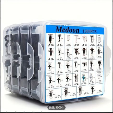 Kit de 1000 vis de fixation automobile - Vis d'expansion en plastique à clipser pour la fixation des pare-chocs et des ailes (1/5)