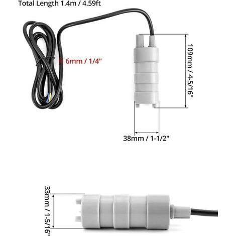 Pompe Immergée 12V 600L/H Pompe à Eau à Micromoteur pour Camping-Car, Bassin, Aquarium, Douche, Jardin (1/5)