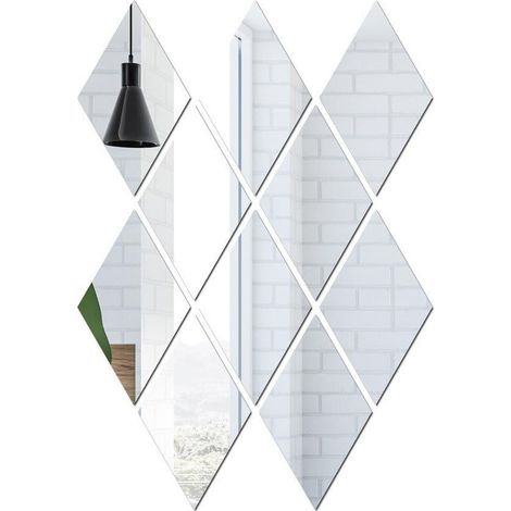 Lot de 10 Stickers Miroir Adhésifs - Décorez avec Créativité - 15x15cm - Décoration Intérieur - Toutes Surfaces (1/5)