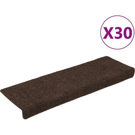 Stufenmatten Selbstklebend 30 Stk. 65x21x4 cm Braun Rechteckiger Rand