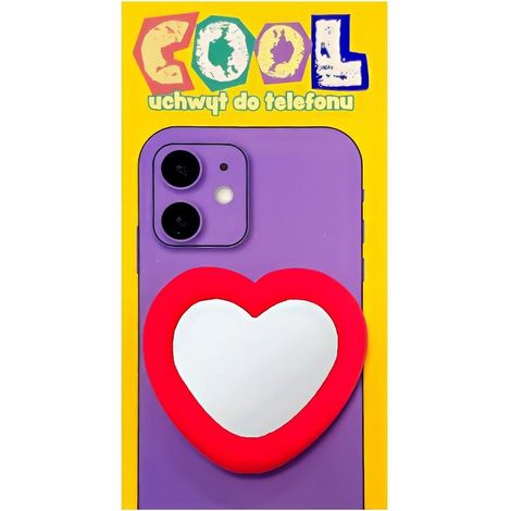 Supporto per telefono alla moda con specchio a forma di cuore