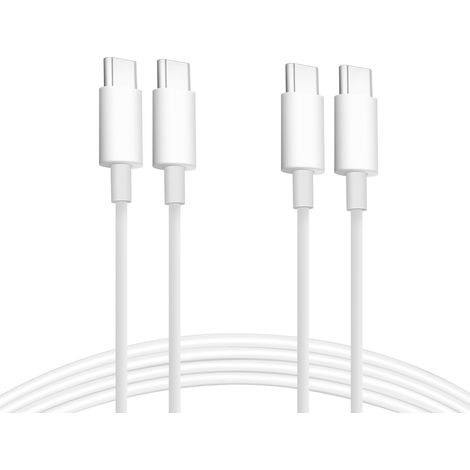 Lot de 2 Câble USB-C vers USB-C 2M 100W 5A Câble Chargeur Câble Charge Rapide Blanc pour Apple MacBook Pro, iPad Pro, iPhone 15, iPhone 16,Samsung Galaxy, Google Pixel, Xiaomi, Kindle (1/5)