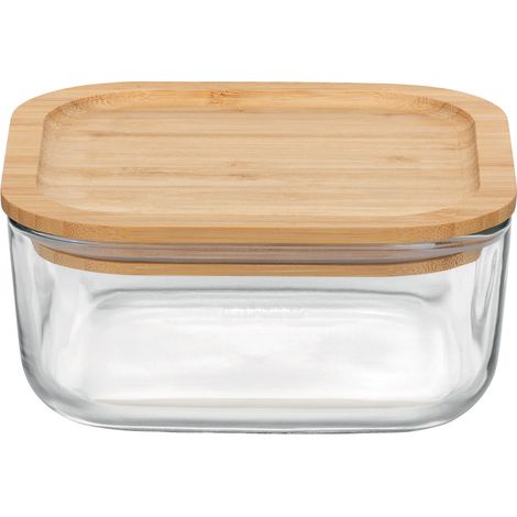 Bormioli Rocco - Boîte avec couvercle Frigoverre 15x15 cm en bambou