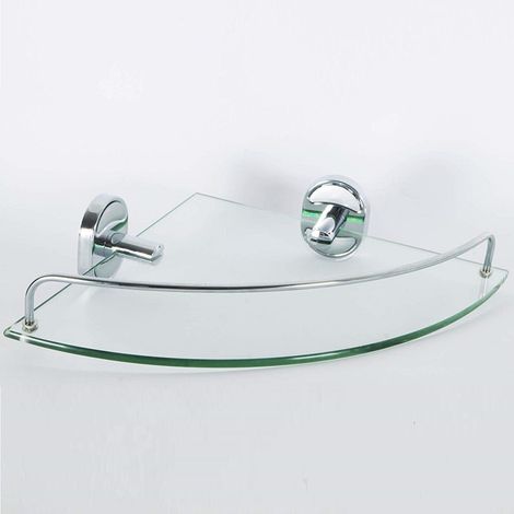 TrAdE Shop Traesio - Mensola Angolare  52020 Vetro Portaoggetti Doccia Bagno Ripiano Triangolare -