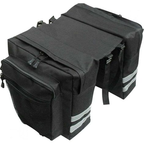 Sacoche Sacoche Vélo, Sac Etanche Arrière Tronc, Double Sacoche Vélo Porte-bagage, Sac Pliable Rangement pour Déplacements, Voyages, Pique-niques, Cyclisme, Outdoor Sport(Noir)