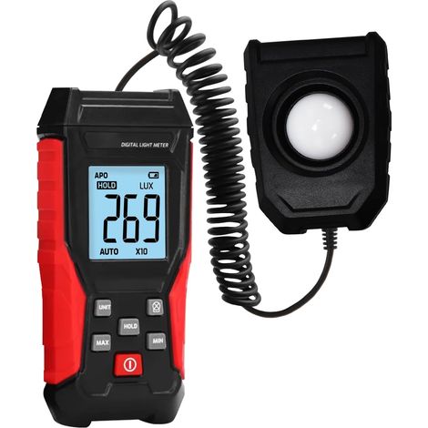 Portable Digital Light Meter/Luxmeter with Light Sensor, 200,000 Lux Range, Illuminance for Indoor and Outdoor Plants. (1/5)