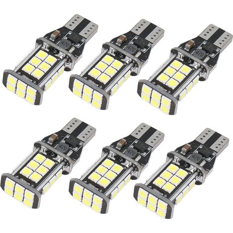 Confezione da 6 lampadine LED per luce di retromarcia 921 912 estremamente luminose, 1100 lumen, senza errori Canbus, base T15 906 W16W, 21 pezzi, chipset 3020PX, solo luce di retromarcia, bianco xeno (1/5)